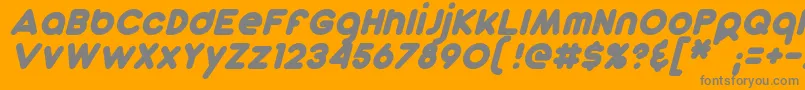 DunkinSansItalic-Schriftart – Graue Schriften auf orangefarbenem Hintergrund