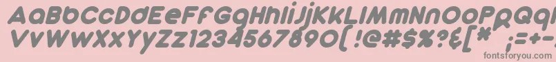 フォントDunkinSansItalic – ピンクの背景に灰色の文字