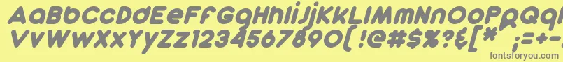 フォントDunkinSansItalic – 黄色の背景に灰色の文字