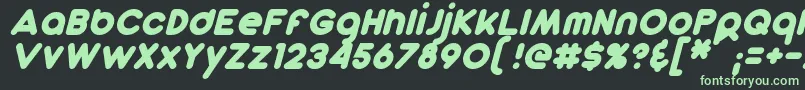 フォントDunkinSansItalic – 黒い背景に緑の文字