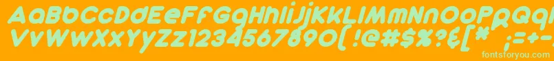 DunkinSansItalic Font – Green Fonts on Orange Background