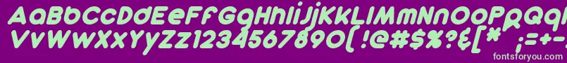 DunkinSansItalic-Schriftart – Grüne Schriften auf violettem Hintergrund