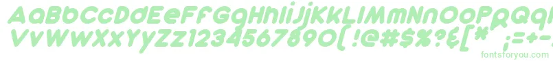フォントDunkinSansItalic – 白い背景に緑のフォント