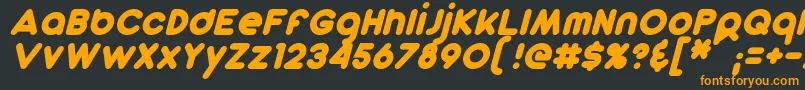 DunkinSansItalic-fontti – oranssit fontit mustalla taustalla