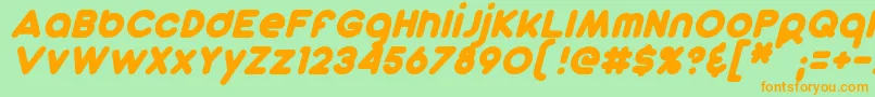 Шрифт DunkinSansItalic – оранжевые шрифты на зелёном фоне