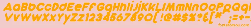 DunkinSansItalic-fontti – oranssit fontit vaaleanpunaisella taustalla