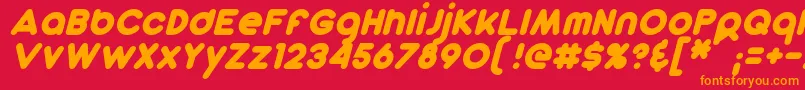 Шрифт DunkinSansItalic – оранжевые шрифты на красном фоне