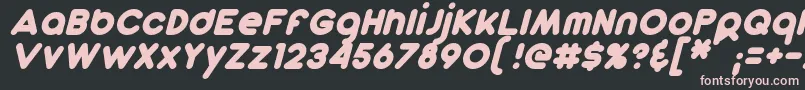 DunkinSansItalic-fontti – vaaleanpunaiset fontit mustalla taustalla