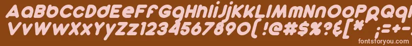 DunkinSansItalic-fontti – vaaleanpunaiset fontit ruskealla taustalla