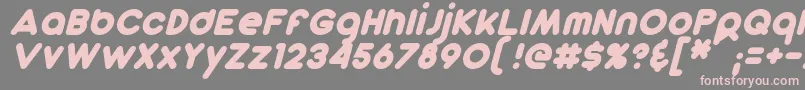 フォントDunkinSansItalic – 灰色の背景にピンクのフォント