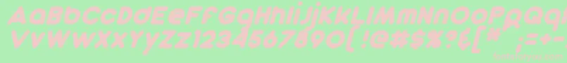 Шрифт DunkinSansItalic – розовые шрифты на зелёном фоне