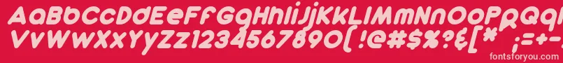 DunkinSansItalic-fontti – vaaleanpunaiset fontit punaisella taustalla