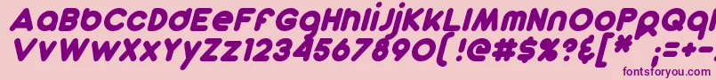 フォントDunkinSansItalic – ピンクの背景に紫のフォント