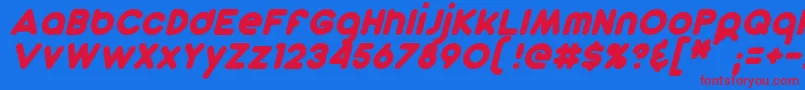 DunkinSansItalic-fontti – punaiset fontit sinisellä taustalla