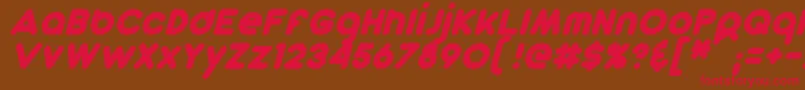 DunkinSansItalic-Schriftart – Rote Schriften auf braunem Hintergrund
