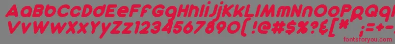 フォントDunkinSansItalic – 赤い文字の灰色の背景