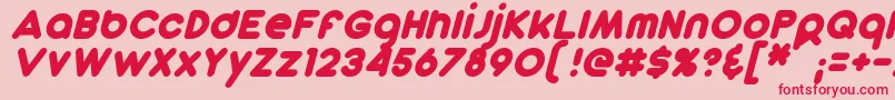 フォントDunkinSansItalic – ピンクの背景に赤い文字