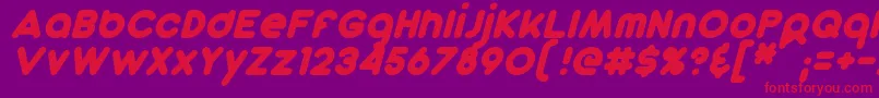DunkinSansItalic-Schriftart – Rote Schriften auf violettem Hintergrund