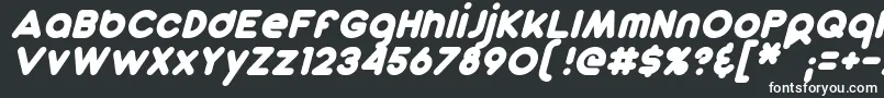 DunkinSansItalic-Schriftart – Weiße Schriften auf schwarzem Hintergrund