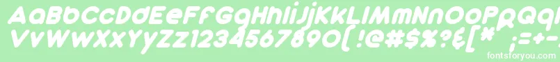 Шрифт DunkinSansItalic – белые шрифты на зелёном фоне