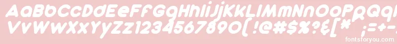 DunkinSansItalic-Schriftart – Weiße Schriften auf rosa Hintergrund