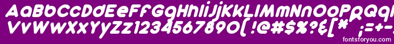 フォントDunkinSansItalic – 紫の背景に白い文字