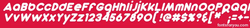 DunkinSansItalic-fontti – valkoiset fontit punaisella taustalla