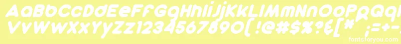 Шрифт DunkinSansItalic – белые шрифты на жёлтом фоне