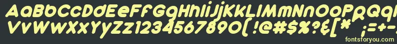 DunkinSansItalic-fontti – keltaiset fontit mustalla taustalla