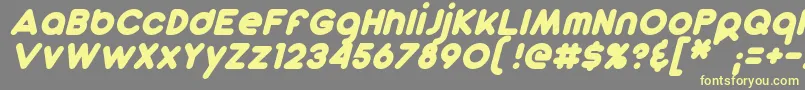DunkinSansItalic-Schriftart – Gelbe Schriften auf grauem Hintergrund