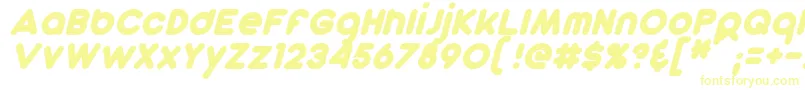 DunkinSansItalic-fontti – keltaiset fontit valkoisella taustalla