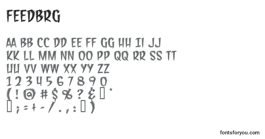 Schriftart Feedbrg – Alphabet, Zahlen, spezielle Symbole