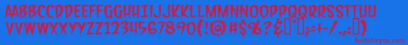 Feedbrg Font – Red Fonts on Blue Background