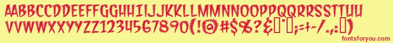 Feedbrg Font – Red Fonts on Yellow Background