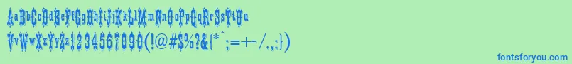 Patience Font – Blue Fonts on Green Background