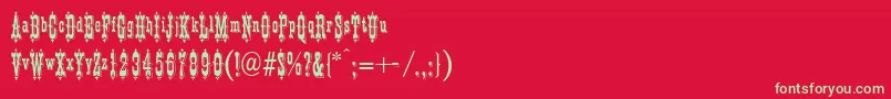 Patienceフォントについての詳細 フォントPatience – 赤い背景に緑の文字
