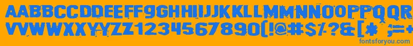 Cybrpnuk2 Font – Blue Fonts on Orange Background