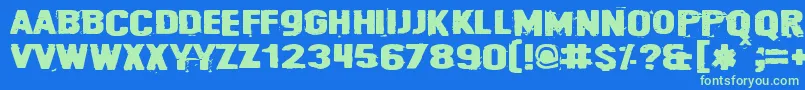 Cybrpnuk2 Font – Green Fonts on Blue Background