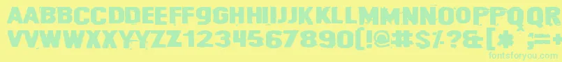 Cybrpnuk2 Font – Green Fonts on Yellow Background
