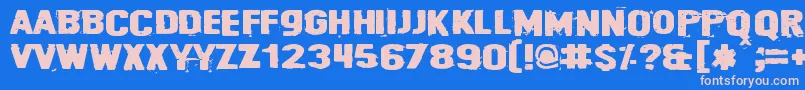 Cybrpnuk2-Schriftart – Rosa Schriften auf blauem Hintergrund