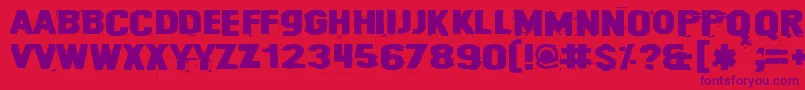 Cybrpnuk2-Schriftart – Violette Schriften auf rotem Hintergrund