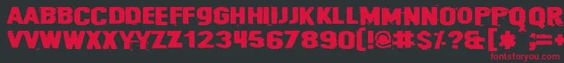 フォントCybrpnuk2 – 黒い背景に赤い文字