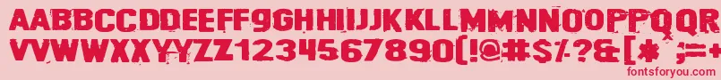 Cybrpnuk2-Schriftart – Rote Schriften auf rosa Hintergrund