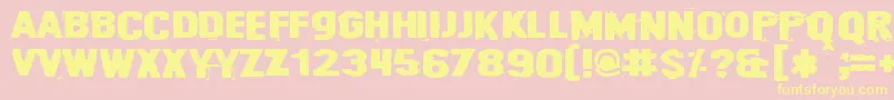 Fonte Cybrpnuk2 – fontes amarelas em um fundo rosa
