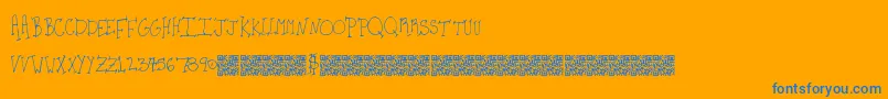 Kidsparty Font – Blue Fonts on Orange Background