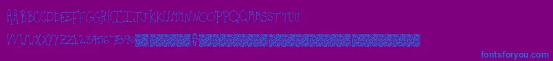 Kidsparty Font – Blue Fonts on Purple Background