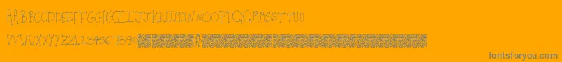 Kidsparty-Schriftart – Graue Schriften auf orangefarbenem Hintergrund