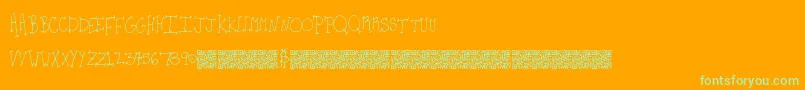 Kidsparty Font – Green Fonts on Orange Background