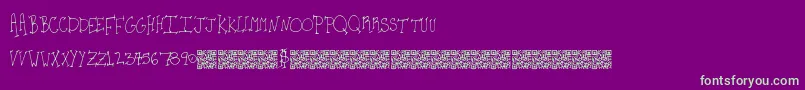 Kidsparty Font – Green Fonts on Purple Background