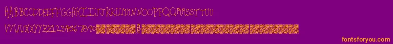 Kidsparty Font – Orange Fonts on Purple Background